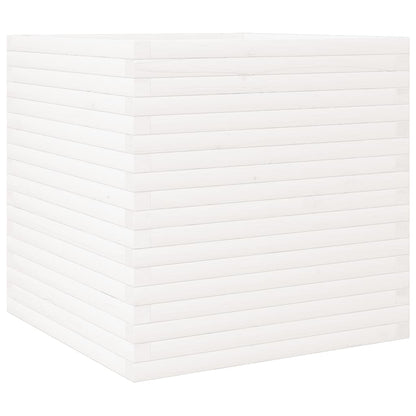 Jardinera De Madera Maciza De Pino Blanca 70x70x68,5 Cm_0