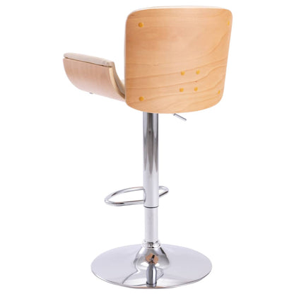 Taburete De Cocina Cuero Sintético Color Crema_2