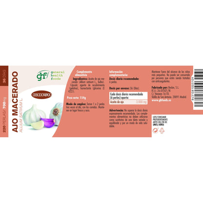 Ajo Macerado 500 mg 220 Perlas GHF