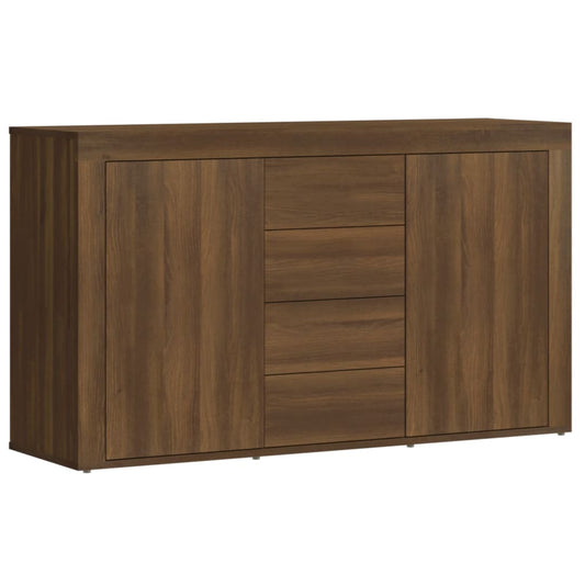 Aparador De Madera Contrachapada Marrón Roble 120x36x69 Cm / Vetonek_0