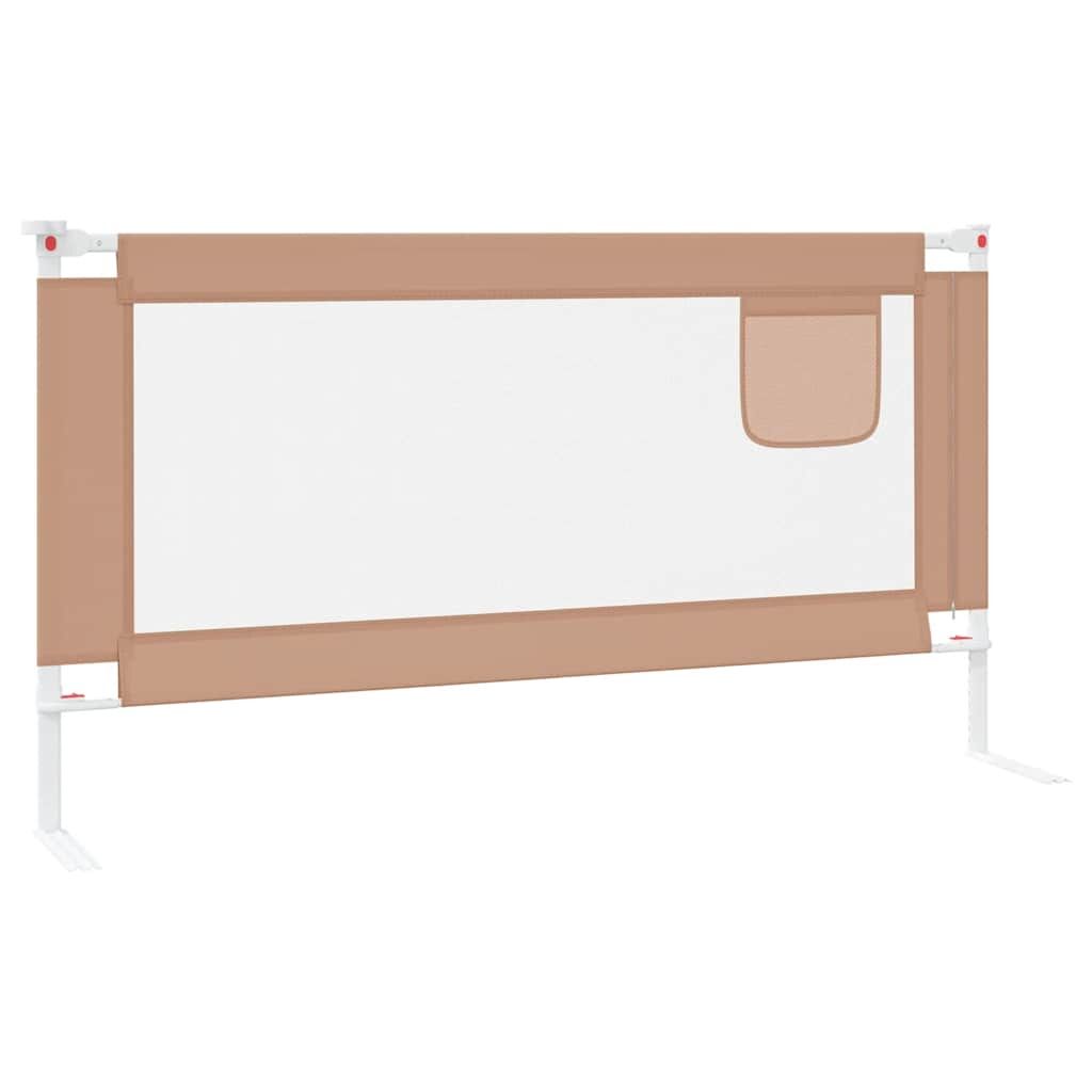 Vidaxl Barandilla De Seguridad Cama De Niño Gris Taupe Tela 160x25 Cm_4