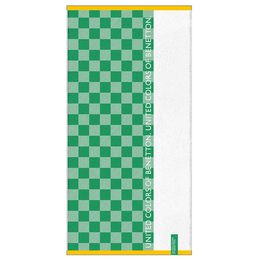 Toalla De Playa De Niño 70x140cm 450gsm 100% Algodón Verde Cuadros Kids_0