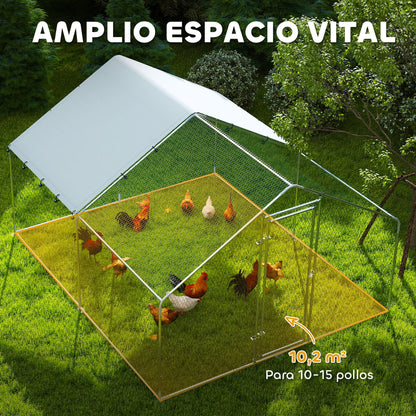 Pawhut Gallinero Para Exterior Grande 3x3_3