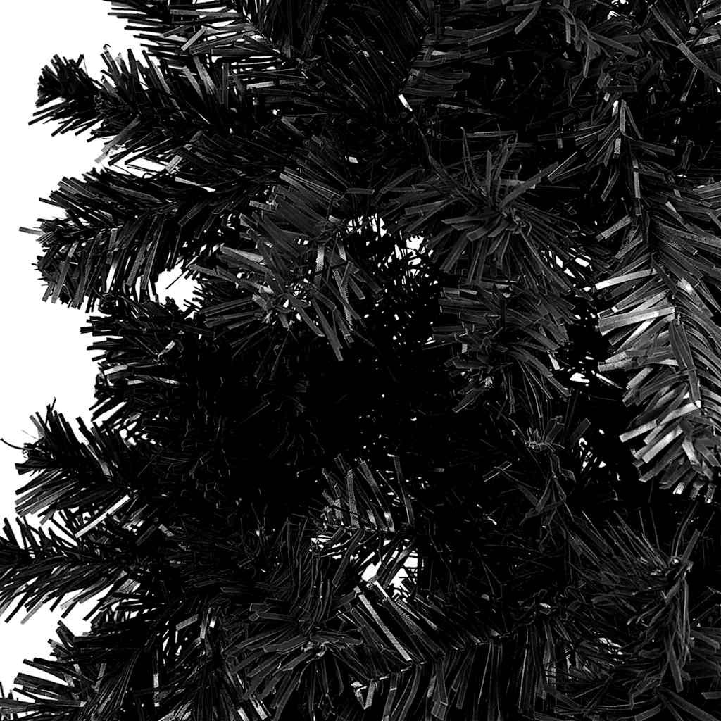 Vidaxl Árbol De Navidad Delgado Con Luces Y Bolas Negro 150 Cm_4
