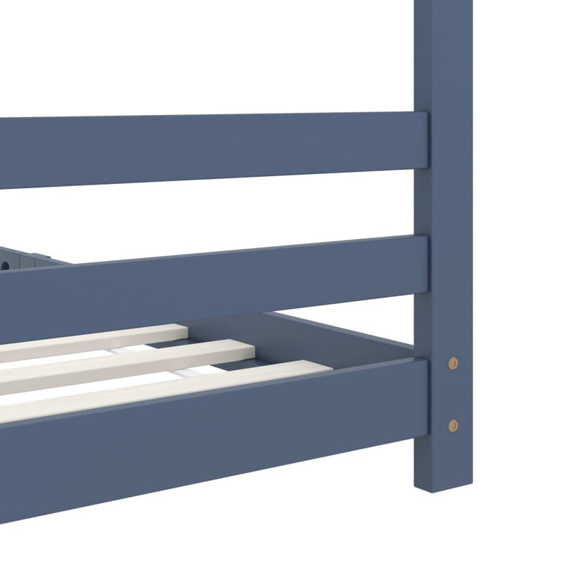 Vidaxl Estructura De Cama Infantil Madera Maciza Pino Gris 90x200 Cm_5