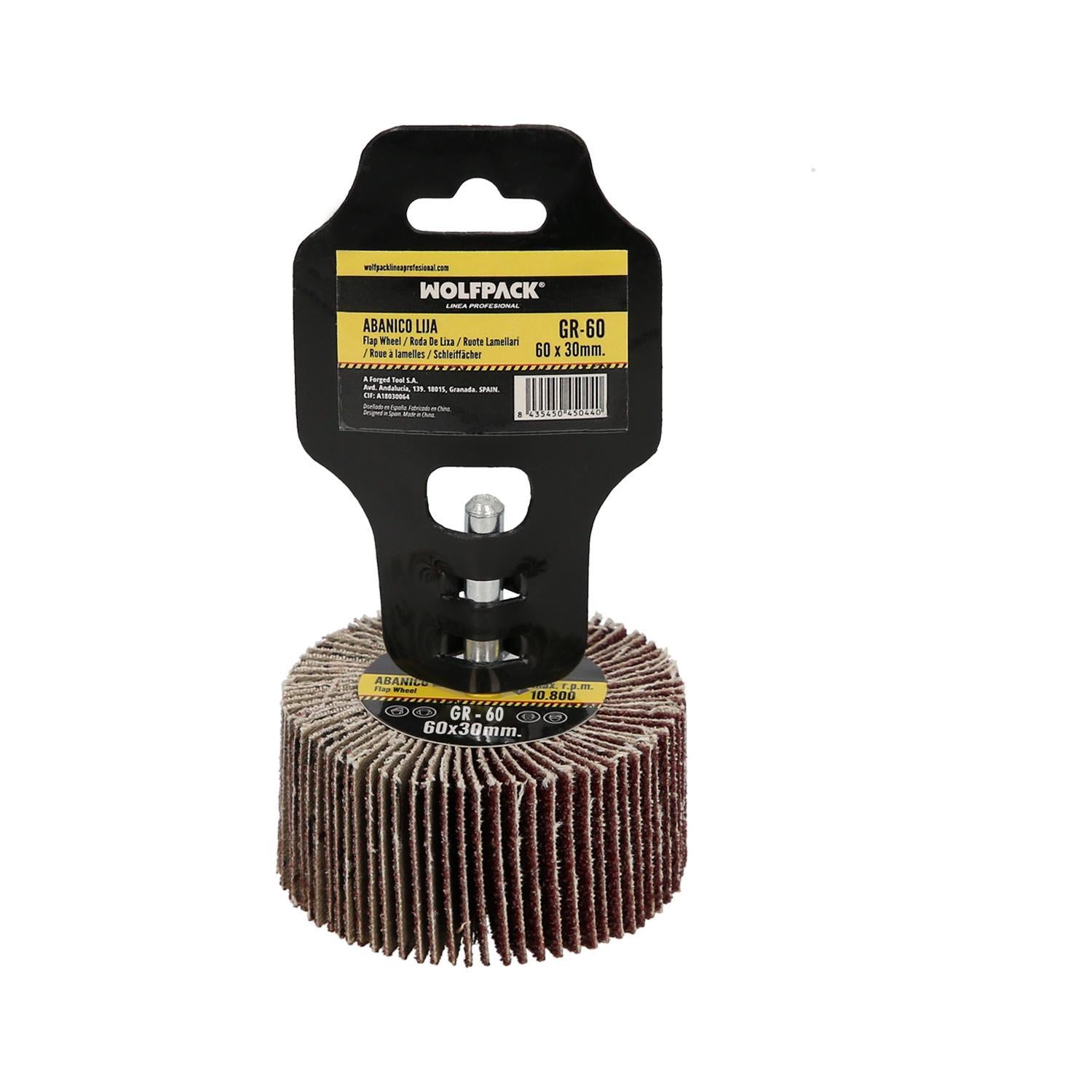 Abanico Lija Grano 60 Medida Ø 60 X 30 Mm. Disco Abrasivo Laminas, Ruedas Mil Hojas, Ruedas Abrasivas,lijado,desbaste,pulir_3
