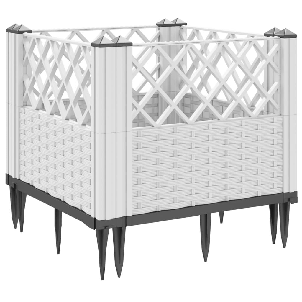 Jardinera Con Clavijas Pp Blanco 43,5x43,5x43,5 Cm_5