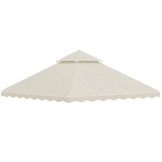 Outsunny Techo De Repuesto Para Cenador 3x3 M Con Techo Doble Crema_0