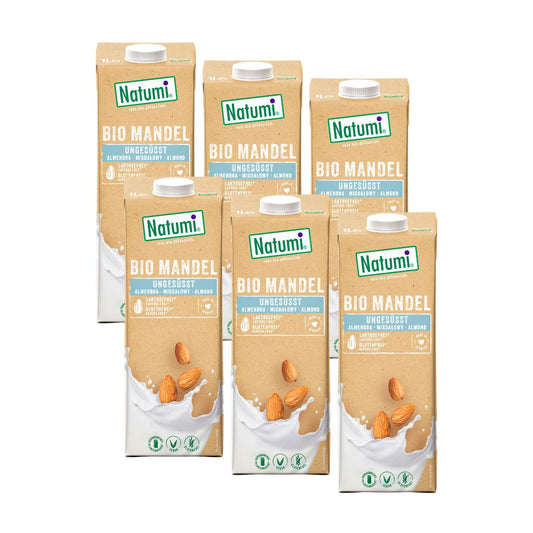 Pack 6 uds Bebida Almendras sin azucar Bio Natumi 1 L