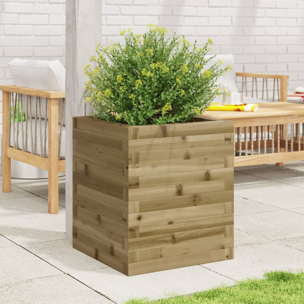 Jardinera De Madera De Pino Impregnada 40x40x46 Cm_2