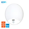 Aplique Redondo Exterior Led 13w 1850lm 6400k Ip44 Ø25x4,9cm Con Sensor De Movimiento Edm