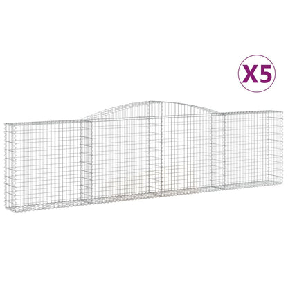 Cestas De Gaviones 5 Uds Forma De Arco Hierro 400x30x100/120 Cm_0