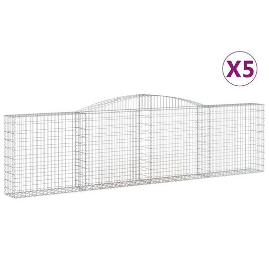 Cestas De Gaviones 5 Uds Forma De Arco Hierro 400x30x100/120 Cm_0