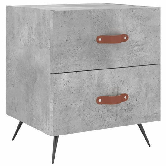 Mesita De Noche Madera Ingeniería Gris Hormigón 40x35x47,5 Cm_0
