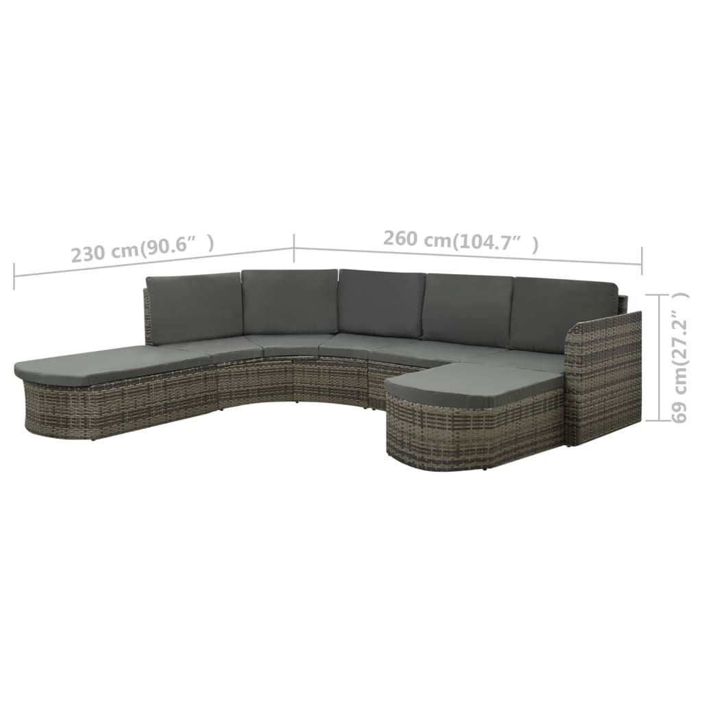 Vidaxl Set De Muebles De Jardín 4 Pzas Y Cojines Ratán Sintético Gris_2