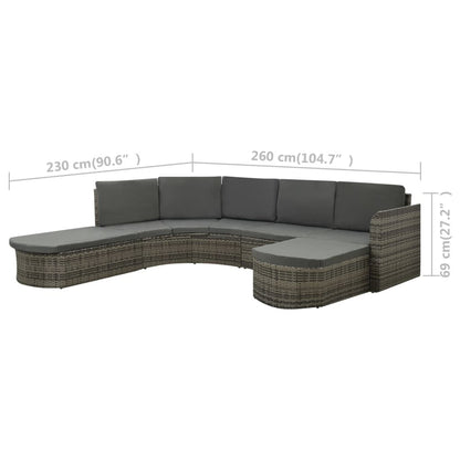 Vidaxl Set De Muebles De Jardín 4 Pzas Y Cojines Ratán Sintético Gris_2