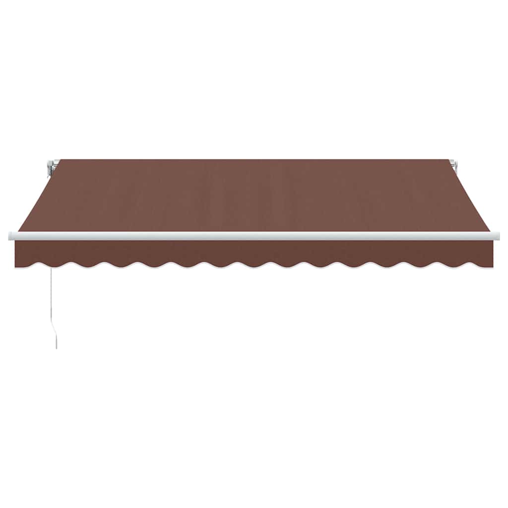 Toldo Retráctil Manual Con Luz Led Marrón 350x250 Cm_3