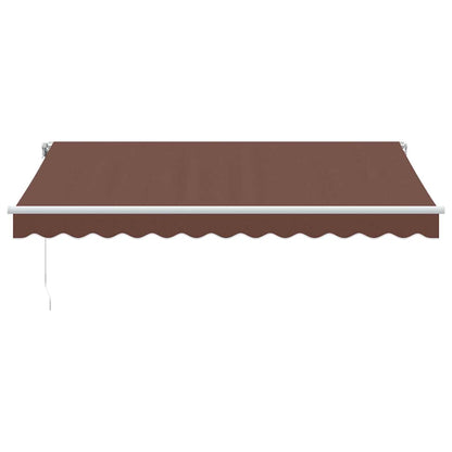 Toldo Retráctil Manual Con Luz Led Marrón 350x250 Cm_3