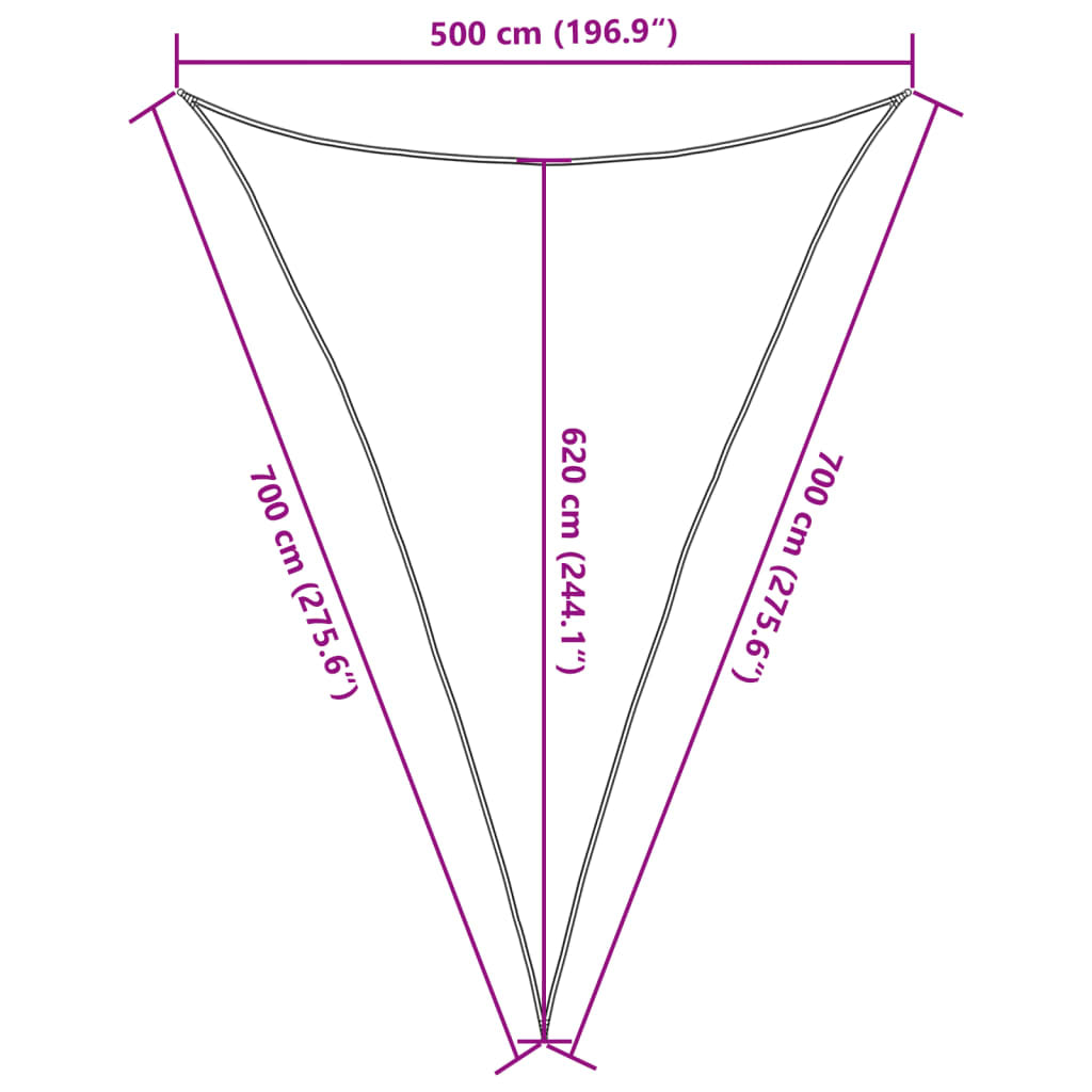 Vidaxl Toldo De Vela Hdpe Color Crema 160 G/m² 5x7x7 M_2