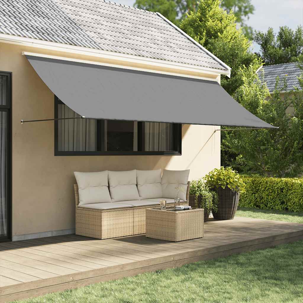 Toldo Retráctil De Tela Y Acero Gris Antracita 350x150 Cm_1