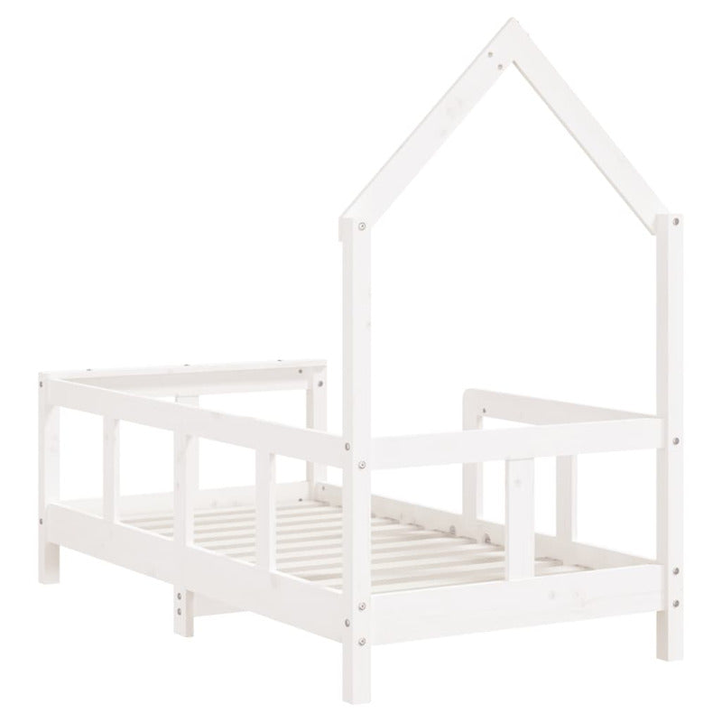 Vidaxl Estructura De Cama Para Niños Madera De Pino Blanco 70x140 Cm_5
