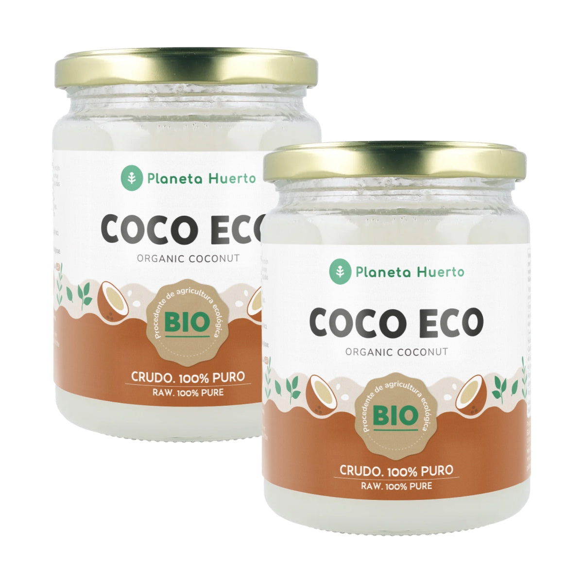 Pack 2x Aceite de coco Planeta Huerto 430 ml