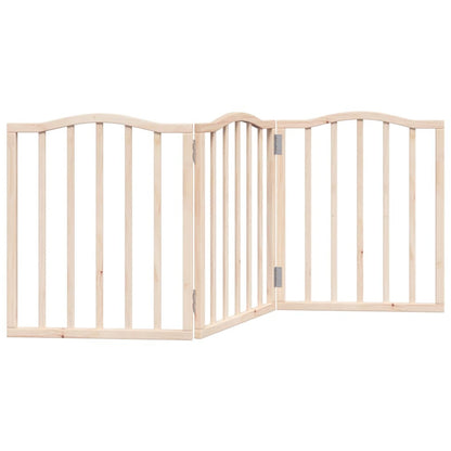 Vidaxl Puerta Para Perros Plegable 3 Paneles Madera De Álamo 150 Cm_0