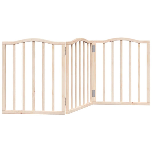 Vidaxl Puerta Para Perros Plegable 3 Paneles Madera De Álamo 150 Cm_0