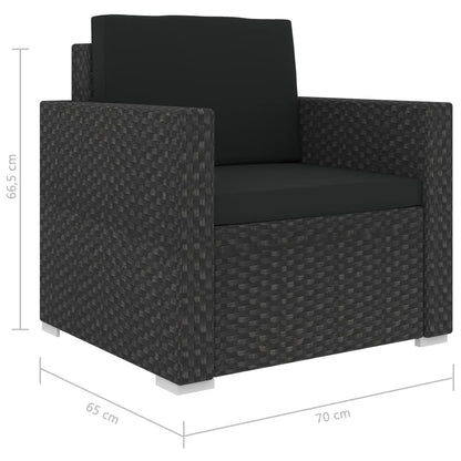 Vidaxl Set Muebles De Jardín 13 Piezas Y Cojines Ratán Sintético Negro_2