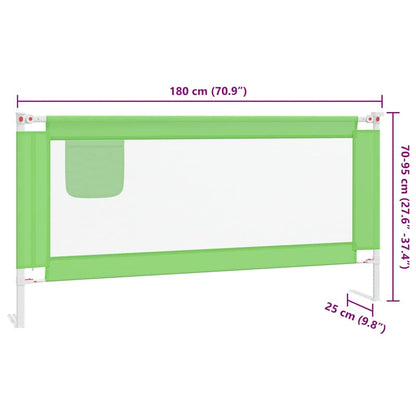 Vidaxl Barandilla De Seguridad Cama De Niño Verde Tela 180x25 Cm_2