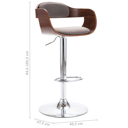 Taburete De Cocina Madera Contrachapada Y Tela Gris Taupe_5