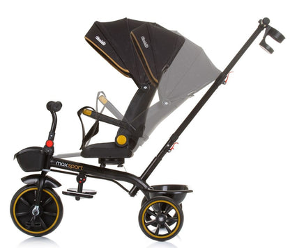 Triciclo Con Capota Y Mango Parental Max Sport Obsidian_2