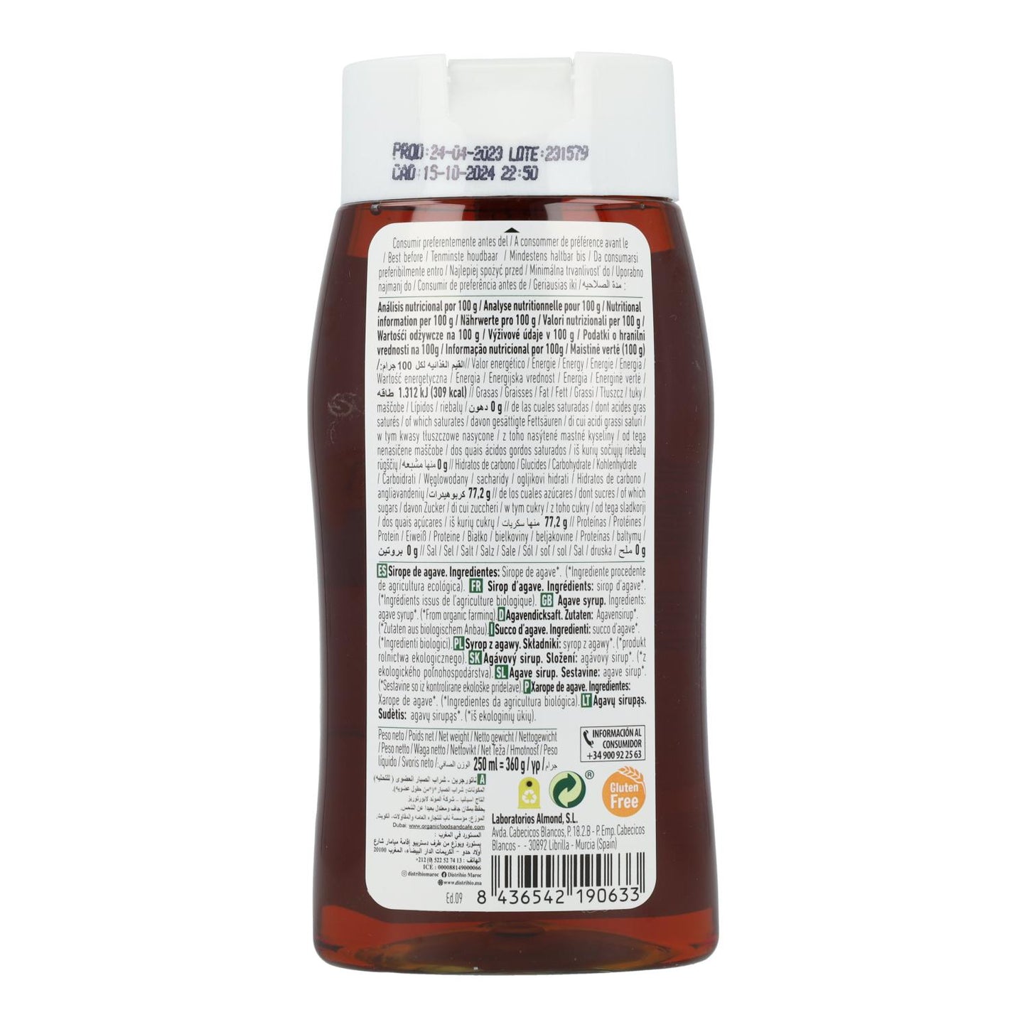 Sirope de Ágave Premium Naturgreen 900 ml