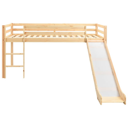 Vidaxl Cama Alta Para Niños Tobogán Y Escalera Madera Pino 97x208 Cm_1