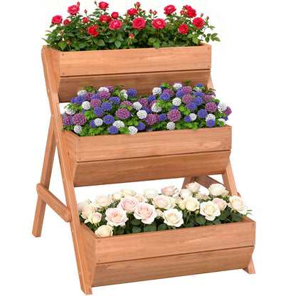Outsunny Jardinera De Madera De 3 Niveles_0