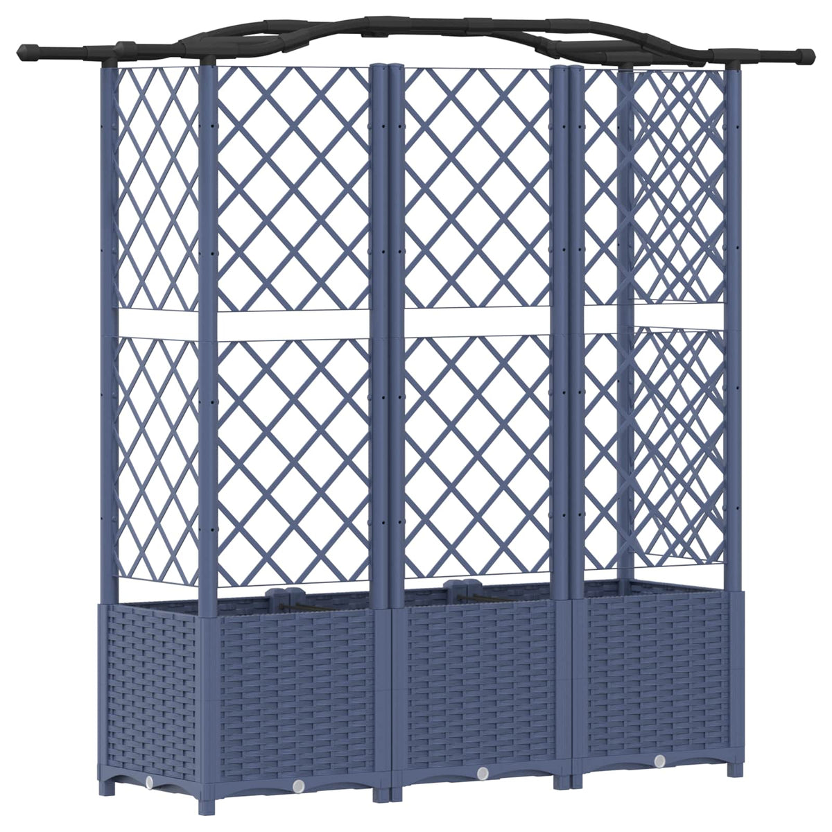 Cama Elevada Con Trellis Y Techo Gris 163 X 40 X 138 Cm Pp_4