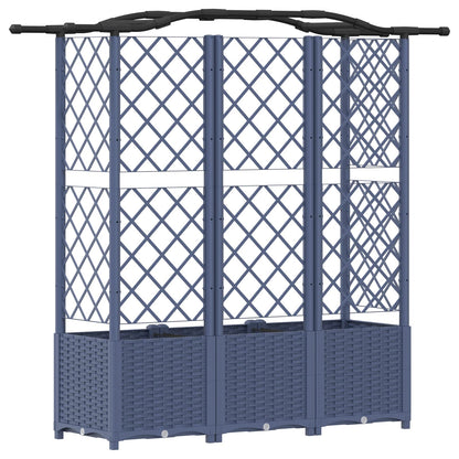 Cama Elevada Con Trellis Y Techo Gris 163 X 40 X 138 Cm Pp_4