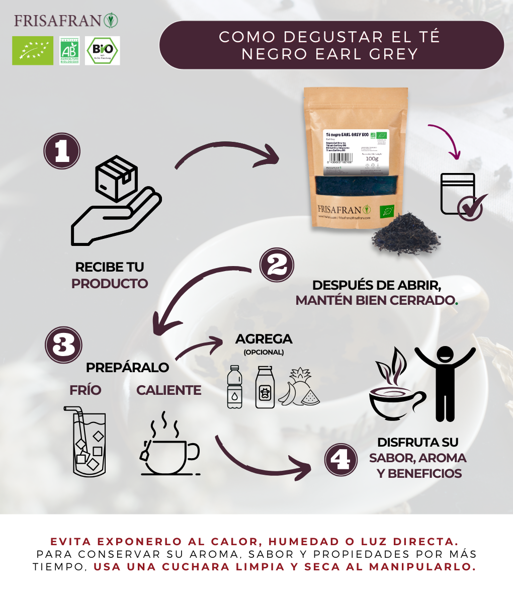 Té Negro Earl Grey Ecológico Granel | Calidad | Frisafran 100 G_2