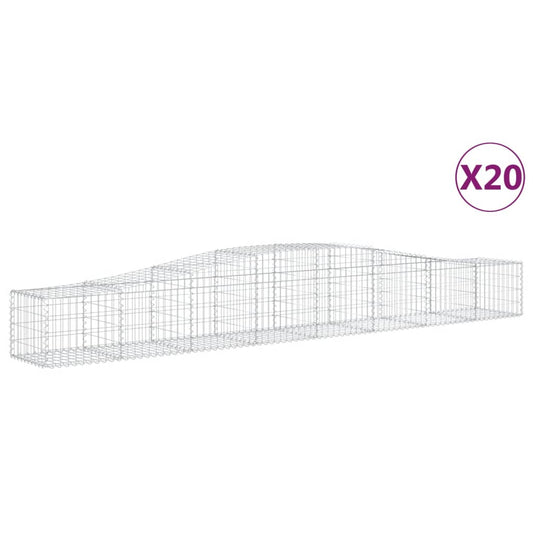 Cestas De Gaviones 20 Uds Forma De Arco Hierro 400x50x40/60 Cm_0