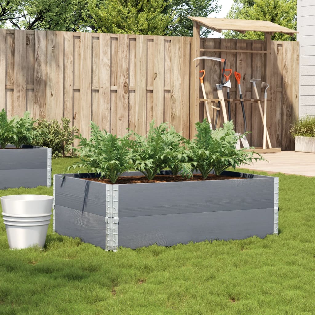 Jardinera De Madera Maciza De Pino Gris 120x80 Cm_1
