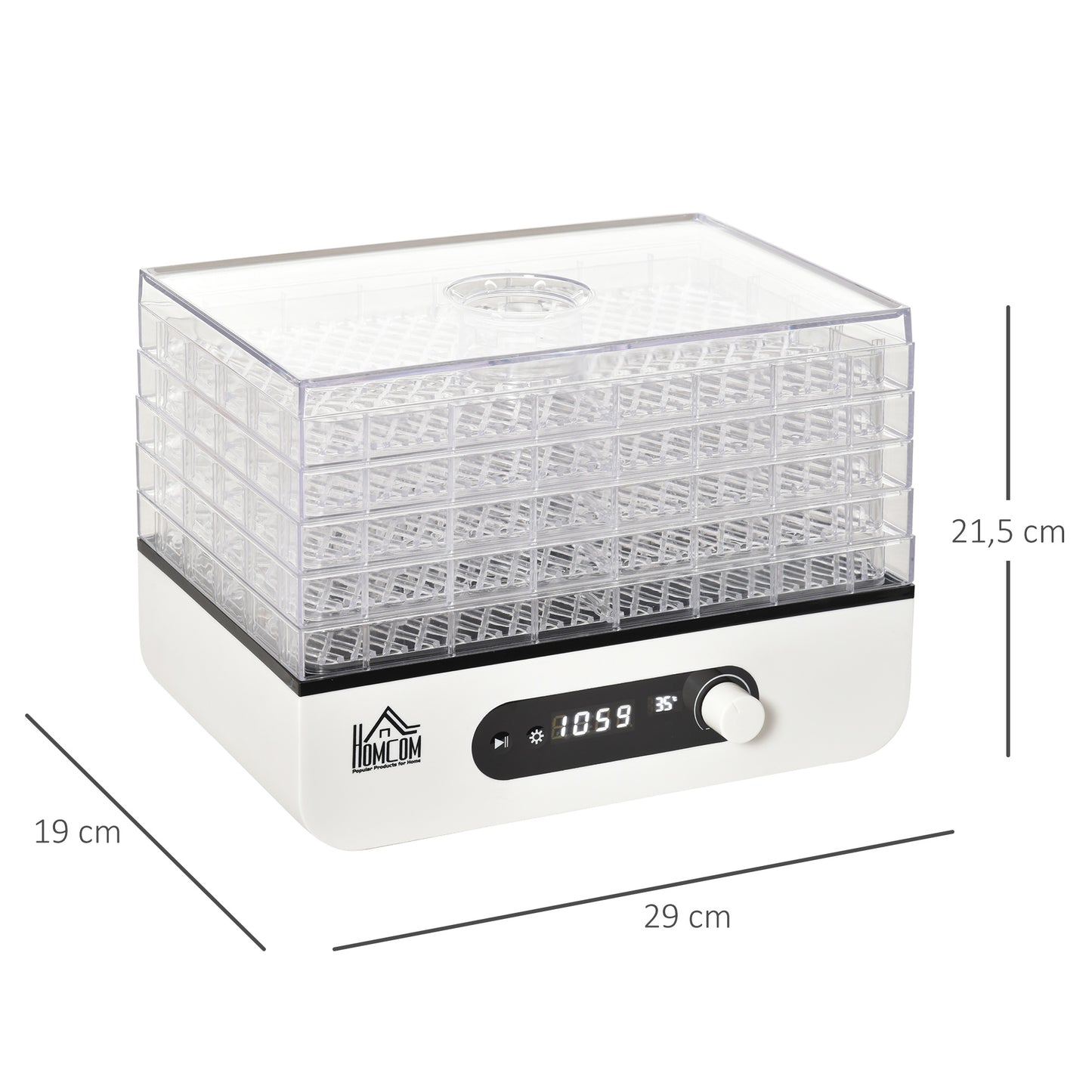 Homcom Deshidratador De Alimentos 400w Con Temperatura Ajustable_2