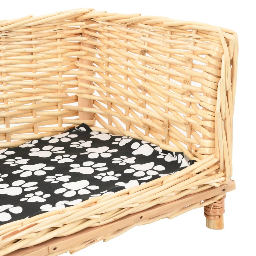 Vidaxl Cesta Para Perros Con Cojín Sauce Natural 50x33x30 Cm_3