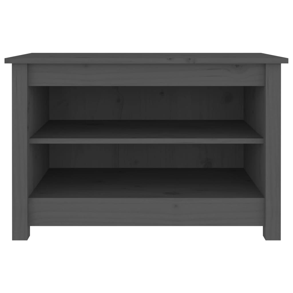 Banco Zapatero Madera De Pino Maciza Gris 70x38x45,5 Cm / Vetonek_2