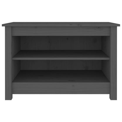 Banco Zapatero Madera De Pino Maciza Gris 70x38x45,5 Cm / Vetonek_2