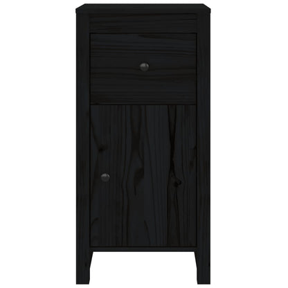 Aparador De Madera Maciza De Pino Negro 40x35x80 Cm / Vetonek_0