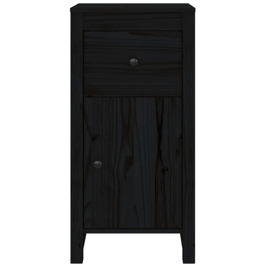 Aparador De Madera Maciza De Pino Negro 40x35x80 Cm / Vetonek_0