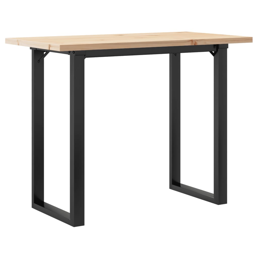 Mesa De Comedor Marco O Madera Maciza Pino Acero 100x50x75,5 Cm_0