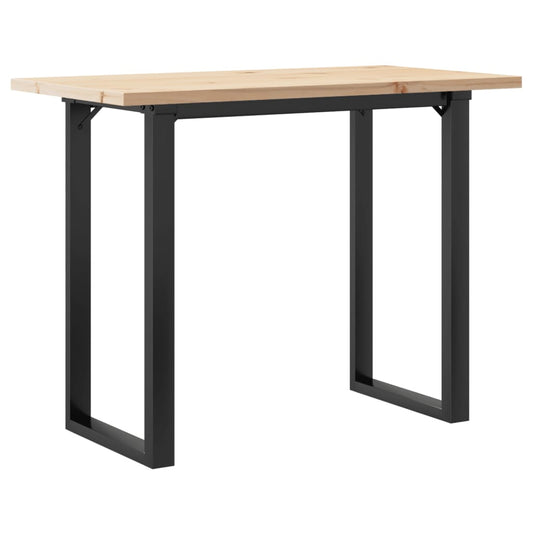 Mesa De Comedor Marco O Madera Maciza Pino Acero 100x50x75,5 Cm_0