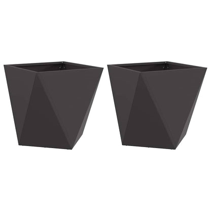 Jardinera 2 Uds. Negro 40 X 40 X 40 Cm Acero_0