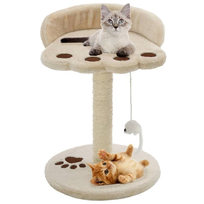 Vidaxl Rascador Para Gatos Con Poste De Sisal 40 Cm Beige Y Marrón_1
